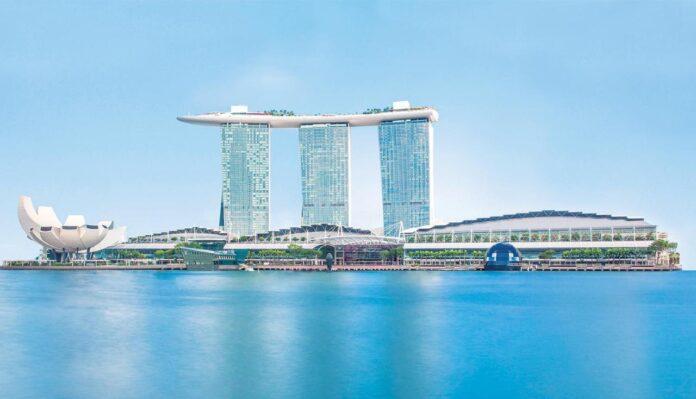 Marina Bay Sands is a large shopping mall in Singapore and features many attractions, ranging from the Marina Bay Sands Skypark to Cirque du Soleil's show 