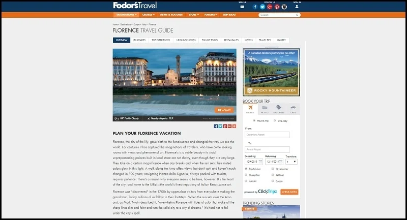 What are some examples of travel writing? 2 fodors